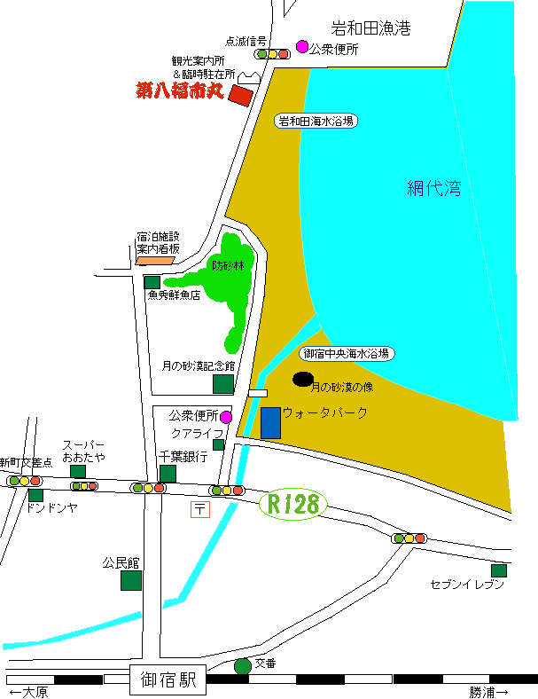 房総外房民宿第八福市丸近隣マップ